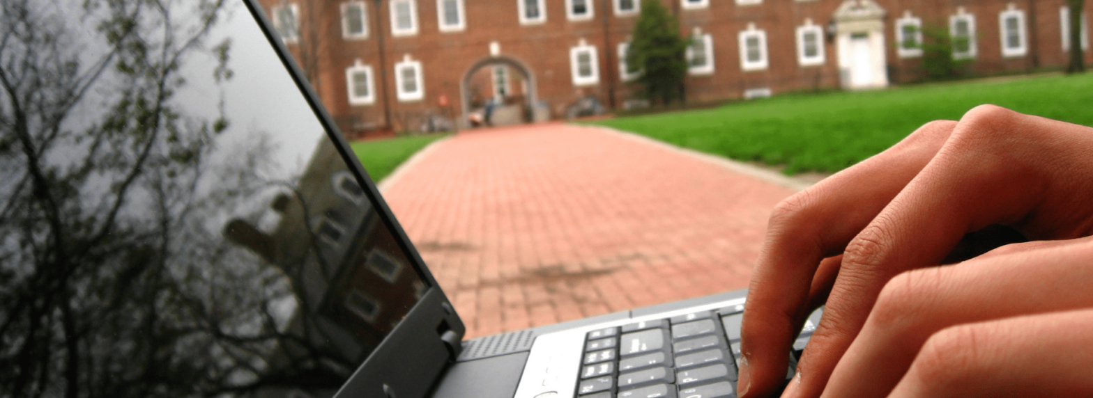 Working on Computer at University