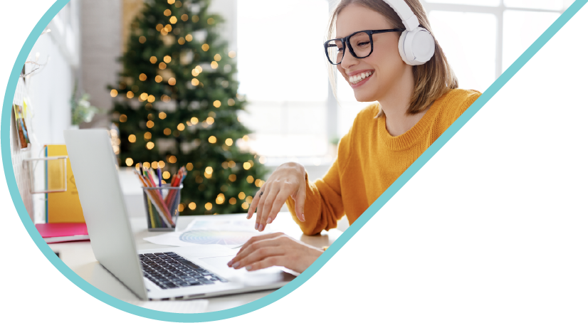 employee working and being happily rewarded for the holidays