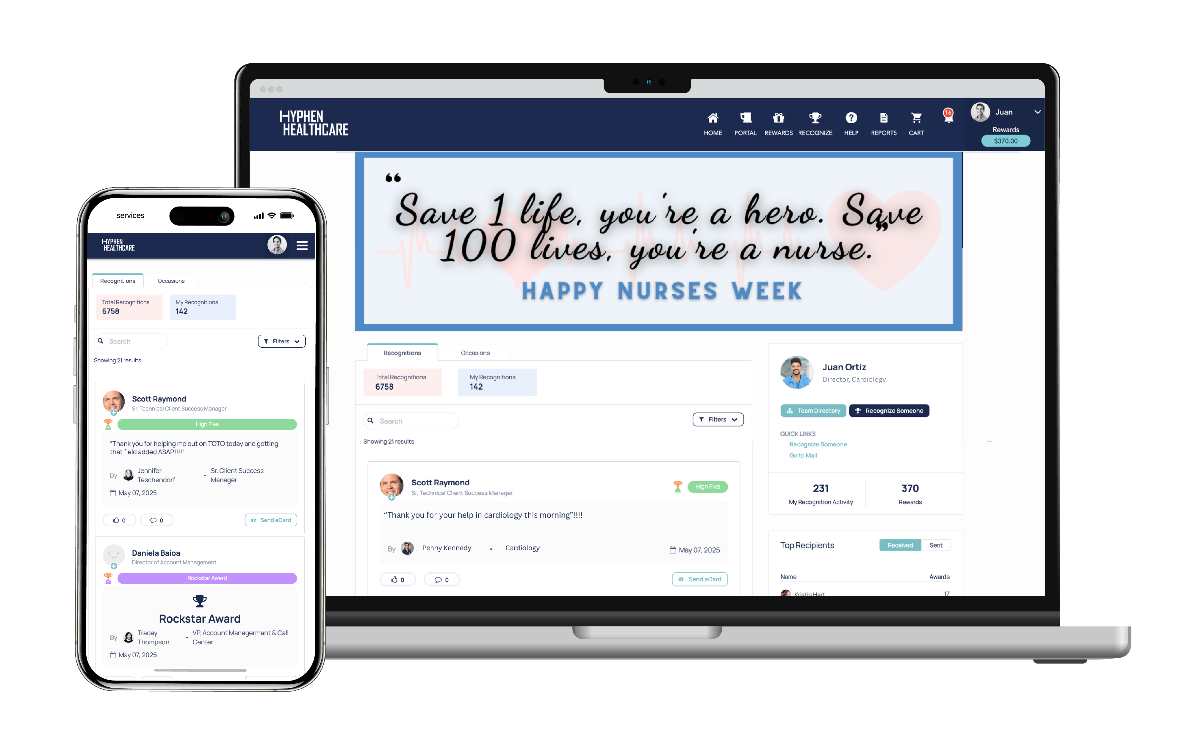 employee recognition homepage